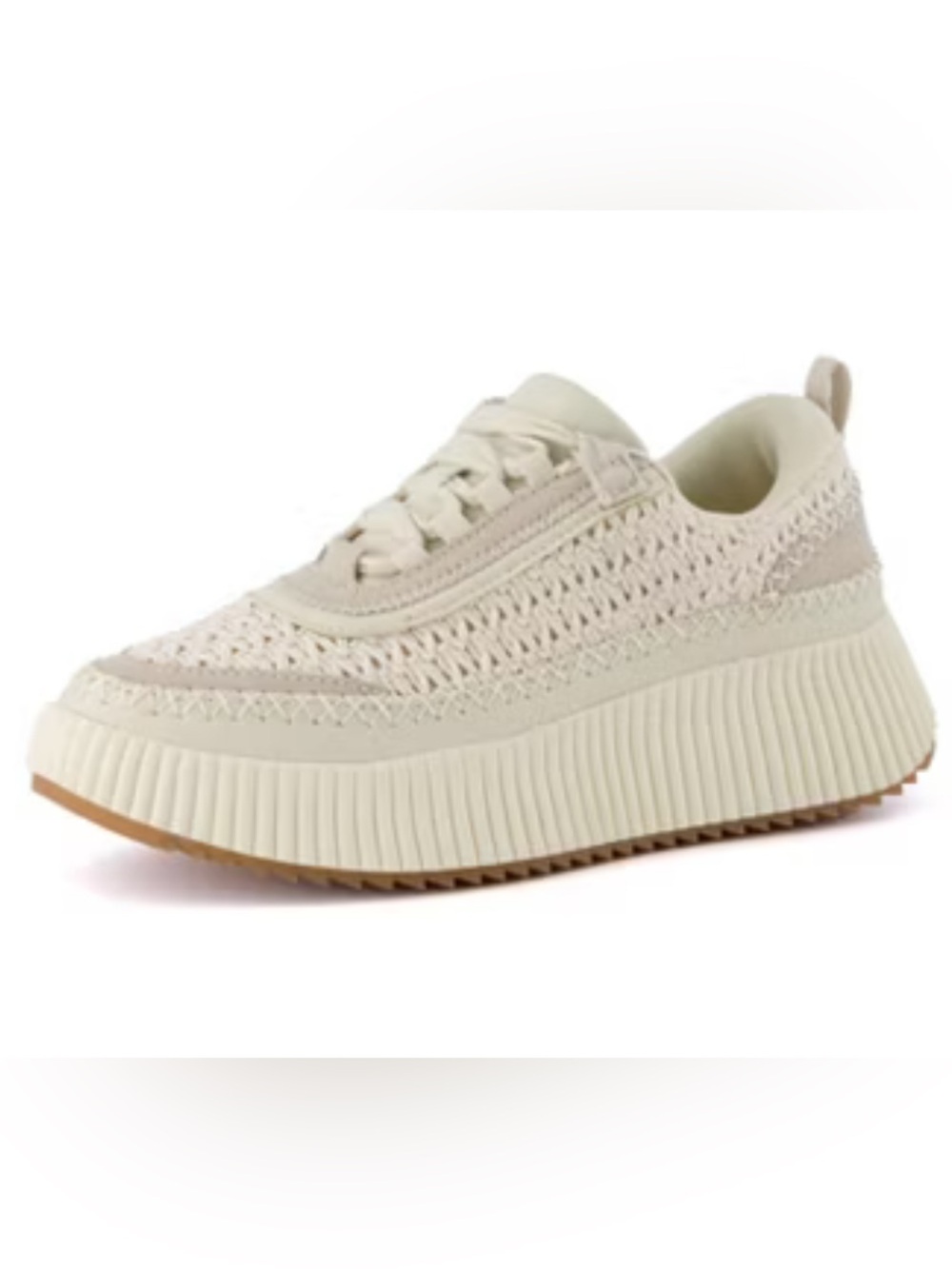 Cushionaire Women's Cream Knit Platform Sneaker, size 9W